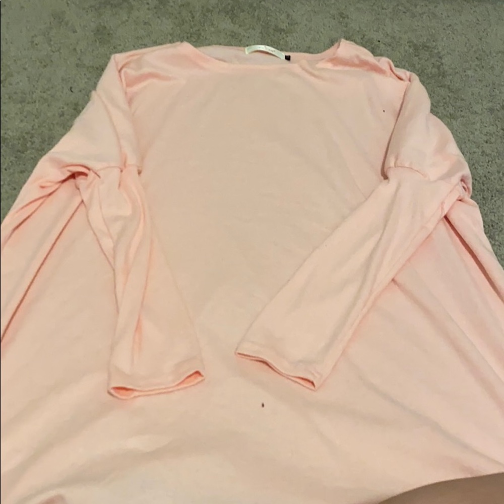 Pink, bubble sleeve quarter sleeve